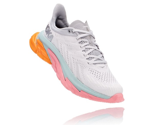 Hoka One One Clifton Edge Womens UK - Grey Pink Road Running Shoes - AUDWS1260